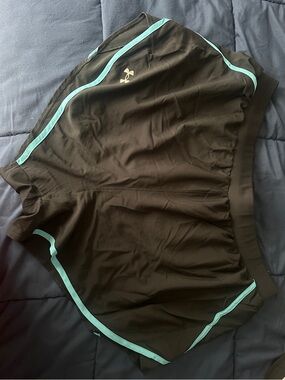 Under Armour Black Shorts with Teal Accent Trim